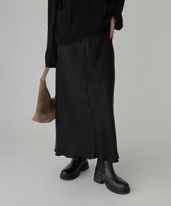 Юбка из атласа с фибриллами Babylone, цвет Black(19)