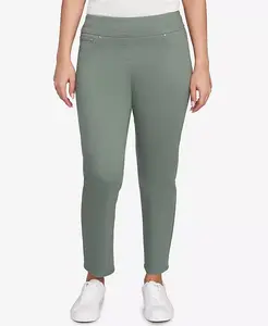 Миниатюрные мягкие джинсовые брюки с искусственными карманами Ruby Rd., зеленый