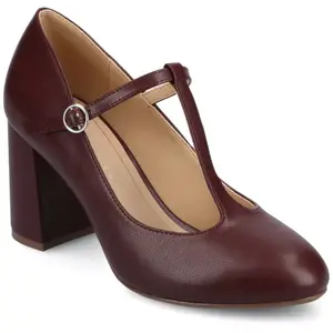 Женские туфли-лодочки Talani с наборным каблуком и миндалевидным носком для комфортного ношения под платье Journee, цвет oxblood