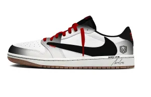 Jordan Travis Scott x Air 1 Fortune Black Logo 7.0 Low Slip Resistant низкие винтажные баскетбольные кроссовки Women's