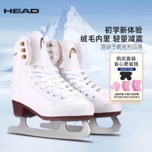 HEAD Коньки для фигурного катания F200 для начинающих, взрослые и детские, для ледовых катков, набор с наколенниками и защитой, размер 33