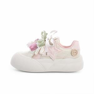 Fawn Miri Женские противоскользящие устойчивые к истиранию низкие скейтерские кроссовки Pink, цвет Pink