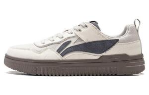 Кроссовки LINING Qingyun Skateboarding Shoes Men Low-top White, белый/серый