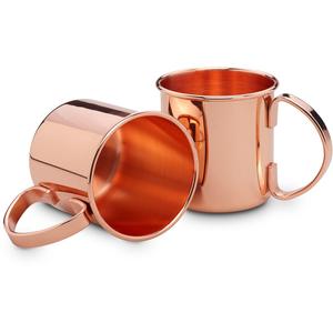 Кружка Moscow Mule медная, бокалы для коктейлей, невроткая, 450 мл, набор из 2 шт. Echtwerk, Kupferfarben