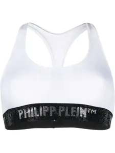 Спортивный бюстгальтер с логотипом Philipp Plein, белый
