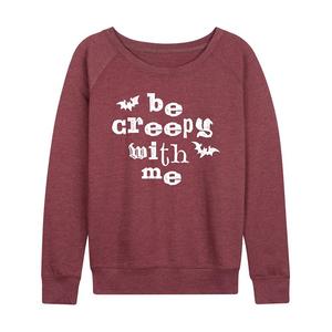 Женский легкий свитшот Be Creepy With Me Bats из френч терри, цвет Heather Dark Red