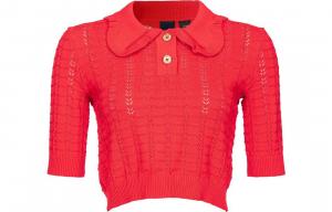 Пряжа пойнтелле укороченный поло топ PINKO, красный