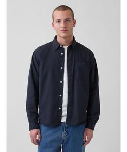 (U) Рубашка из органического хлопка свободного кроя с логотипом GAP из поплина