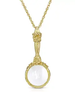 Ожерелье с подвеской-лупой золотистого оттенка длиной 30 дюймов 2028, gold