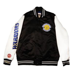 Куртка Mitchell & Ness x NBA Team Origins Varsity Satin Jacket 'Golden State Warriors', черный