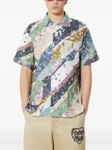 Рубашка в технике пэчворк с короткими рукавами Engineered Garments, зеленый