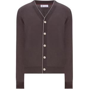 Brunello Cucinelli Трикотажный свитер мужской коричневый