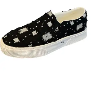 Низкие кроссовки для скейтбординга для детей и подростков с амортизацией ударов и износостойкостью D&W, черный