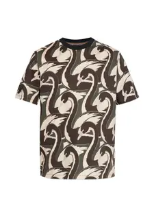 Футболка с принтом лебедя Paul Smith, коричневый