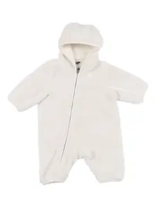 Флисовый ромпер с капюшоном K Way Kids, слоновая кость