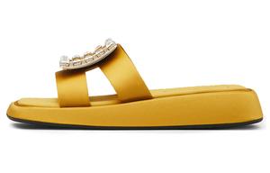 Roger Vivier Женские тапочки-слайды на резиновой подошве, желтые