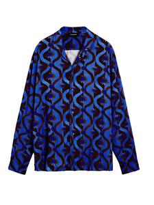 Рубашка на пуговицах классического кроя Desigual, синий