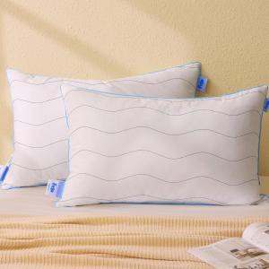 felo Подушка felo Goose Feather Down мягкая гостиничная для сна на боку и при болях в спине Blue