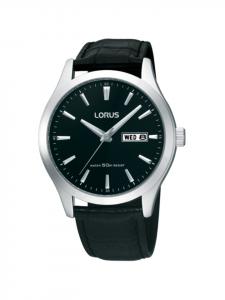 Кварцевые часы Lorus с серебристым кожаным ремешком