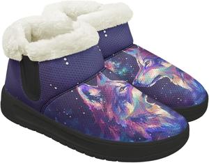 Женские зимние сапоги до середины голени с утепленным плюшевым воротником, теплые, удобные, зимние ботинки с противоскользящей подошвой для походов на открытом воздухе Chririnla, Galaxy Wolf