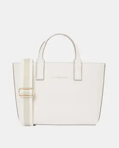 Мини-сумка тоут в бело-голубом цвете Tommy Hilfiger, белый