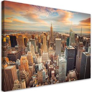 Фрески Feeby New York Stadt Landschaft, 90x60x2 см, оранжевый