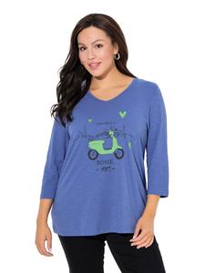 Ulla Popken Футболка цвета атлантического синего