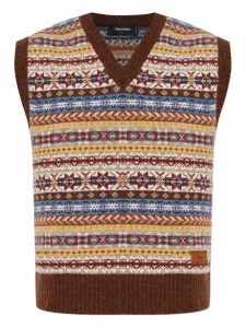 Жилет с логотипом DSQUARED2, коричневый