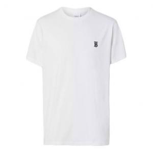 Футболка monogram motif pattern cotton male white Burberry, белый