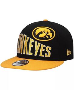 Мужская черная кепка Iowa Hawkeyes в двухцветном винтажном стиле Wave 9FIFTY Snapback New Era
