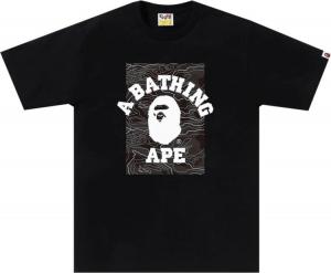 Футболка BAPE Layered Line Camo On College 'Black/Black', черный