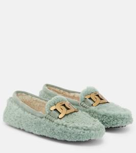 Лоферы из овчины Gommino Tod's, Green Bay + Militare