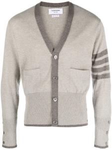 Thom Browne кашемировый кардиган с полосками 4-Bar, серый