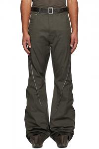 Rick Owens Брюки-Клеш цвета хаки с расклешенными штанинами