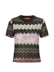 Футболка с коротким рукавом и зигзагообразным узором Missoni, коричневый