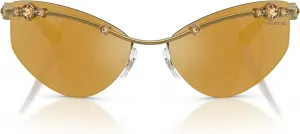 Очки Swarovski womens Sk7039, Gold/Brown Mirrored Gold