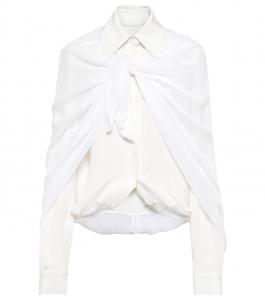 Трикотажный топ с круглым вырезом Peter Do, белый