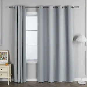Плотные шторы , затемняющие шторы, шторы на люверсах, защита от солнца, спальня, гостиная, высота x ширина 260 x 135 см, серые, 1 шт. Joyswahl