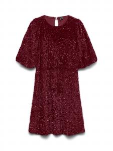 VERO MODA Коктейльное платье 'VMBella' в цвете бордо