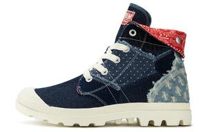 Pampa Canvas Shoes Unisex High-top Темно-синие/белые/красные Palladium