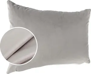 Декоративная подушка 30х50 см, чехол без наполнителя, чехол на молнии, однотонный бархат, светло-серый