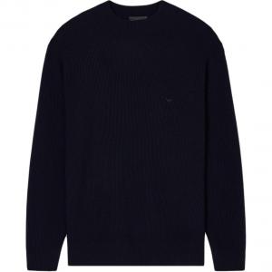 Джемпер fisherman's rib из virgin wool EMPORIO ARMANI, синий