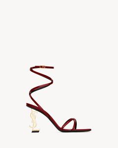 Босоножки OPYUM из лакированной кожи SAINT LAURENT, бордовый