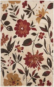 Ковер SAFAVIEH, 92 x 153 см, Kasmir Collection, Ivory & Red, без ворса и простой в уходе, идеален для помещений с высокой проходимостью: прихожая, гостиная, спальня (KAS112A)