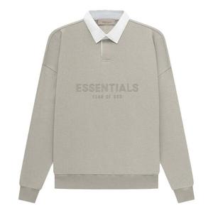 Рубашка поло ss23 waffle henley rugby seal logo polo 'grey' Fear Of God Essentials, серый