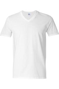 Футболка Gildan Softstyle с V-образным вырезом, белый