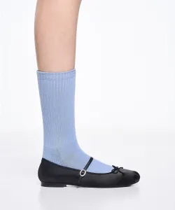 Униформенные балетки Мэри Джейн с бантом из атласа Charles & Keith, цвет Black