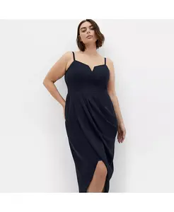 Платье Sassy V больших размеров CITY CHIC, синий