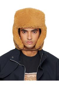 Acne Studios Коричневая овчинная авиаторская шляпа