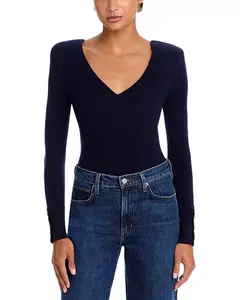 Топ с двойным V-образным вырезом и цепочкой на спине от Kolie L'Agence, синий